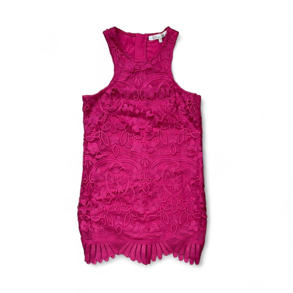 Lovers and Friends Caspian Lace Floral Shift Mini Dress in Fuchsia Size XSmall - Picture 7 of 16